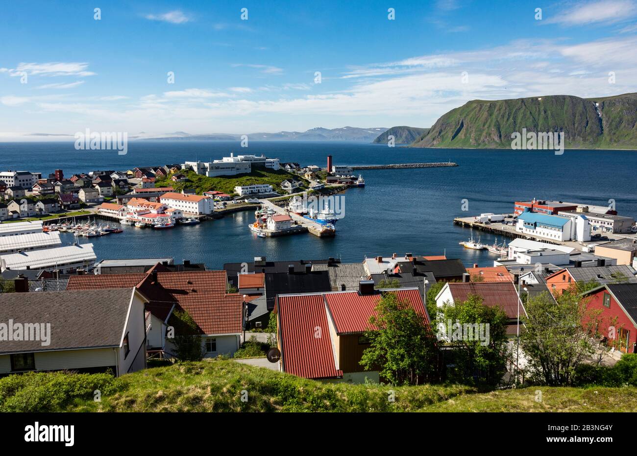 Honningsvag, the world's most northerly town, Finnmark, Norway, Scandinavia, Europe Stock Photo