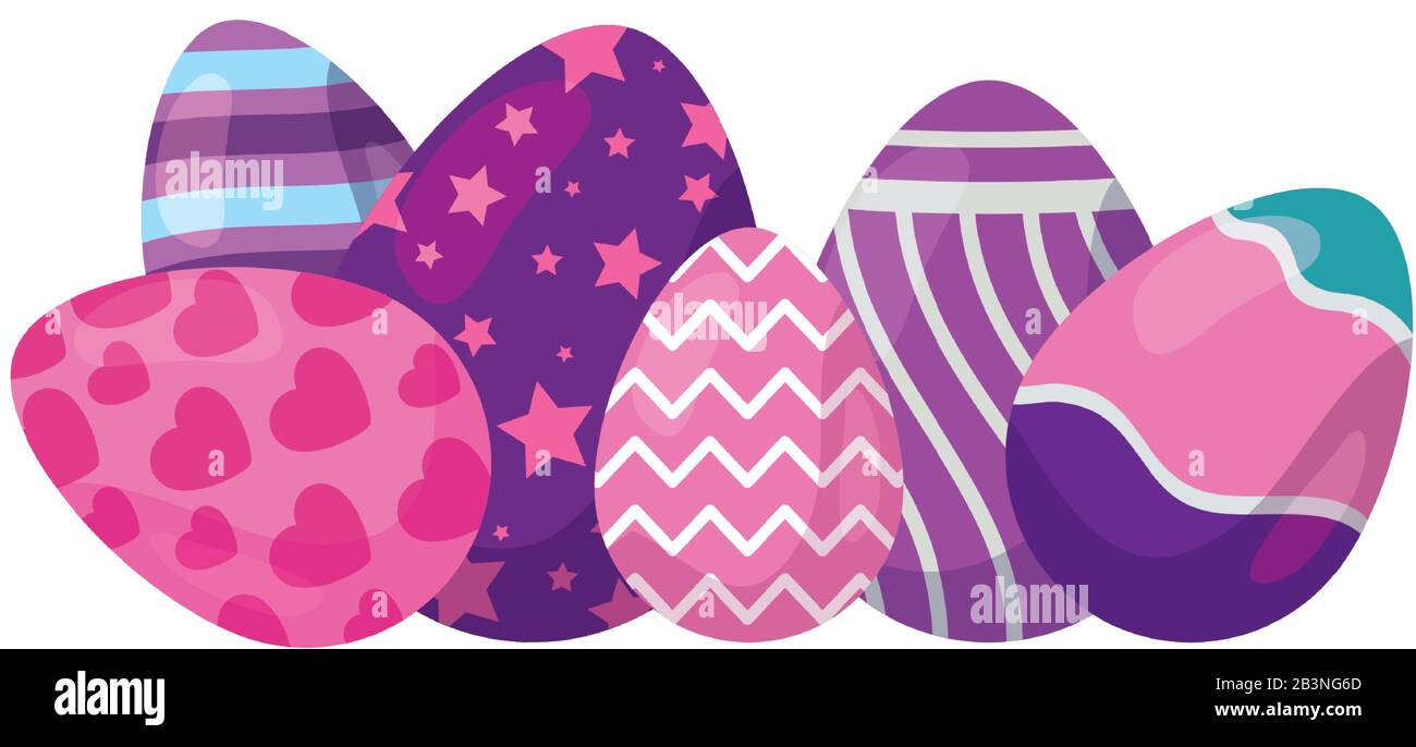 set of cute eggs easter decorated Stock Vector Image & Art Alamy
