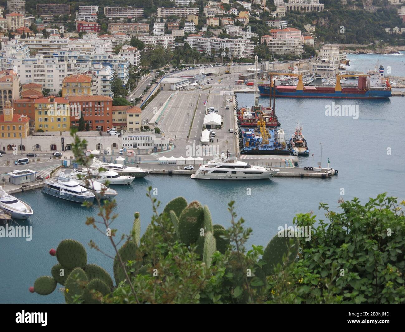 Aerial view of the Port de Nice and surrounding area in the French