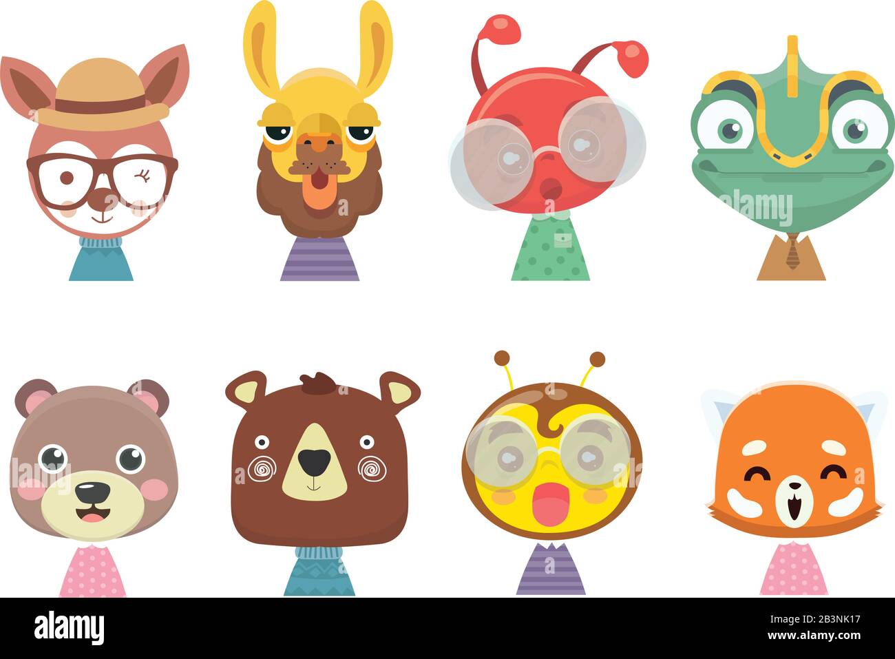 Big set of cute funny animals faces Stock Vector Image & Art - Alamy Big set of cute funny animals faces Stock Vector Image & Art - Alamy