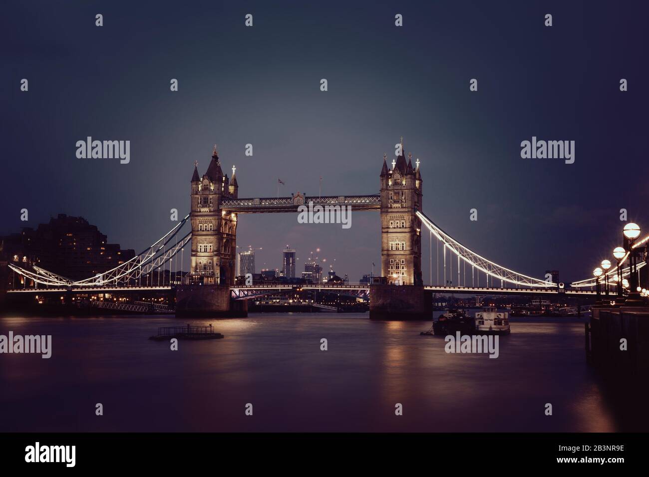 Tower bridge by night, London Stock Photo Alamy