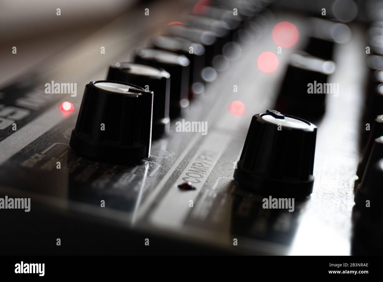 Knobs on a control panel for special sound effects Stock Photo Alamy
