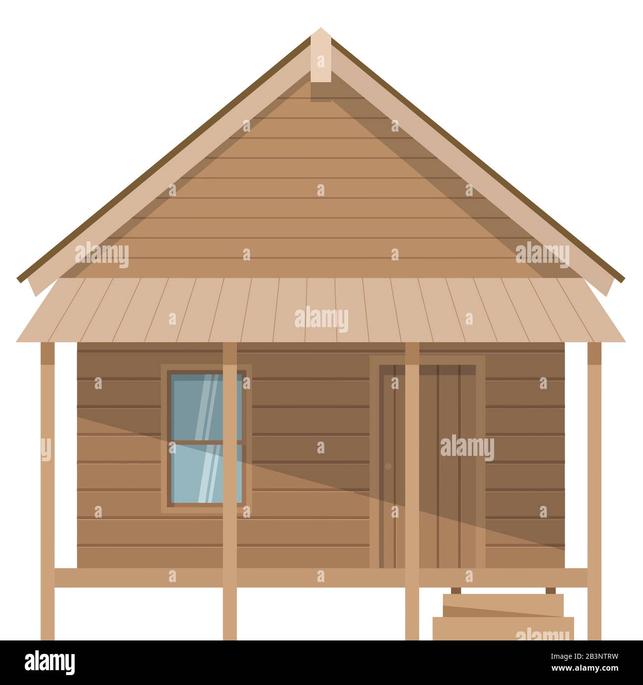 wooden lodge traditional cottage camp illustration Stock Photo - Alamy