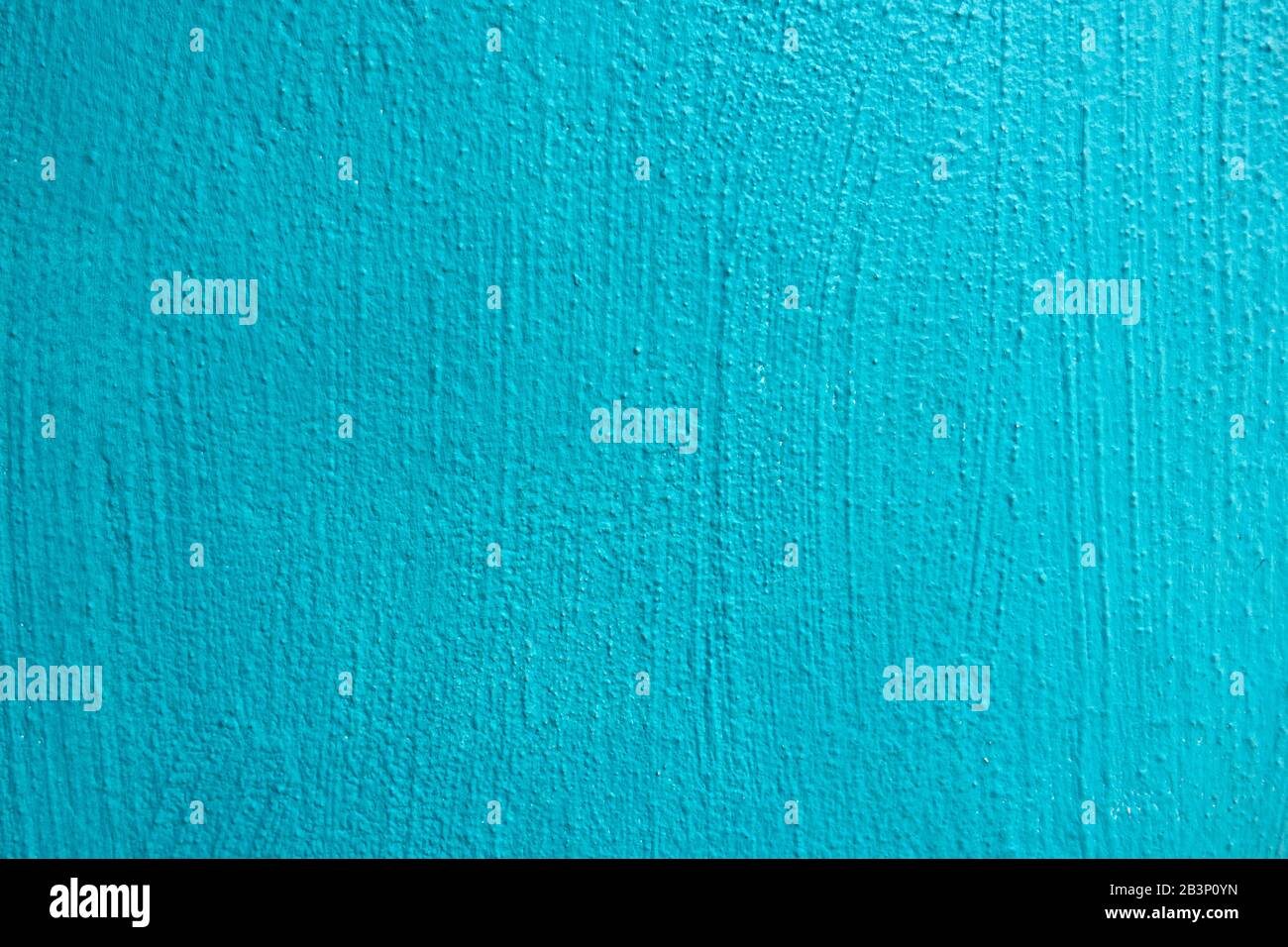 Abstract grunge light blue cyan painted stucco wall texture background with copy space Stock Photo