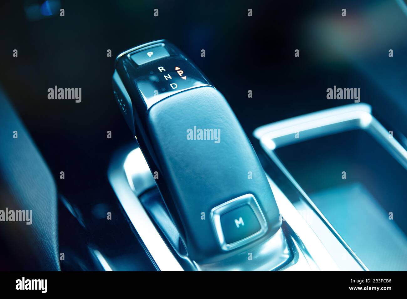 Leverage of automatic gearbox in modern car Stock Photo Alamy