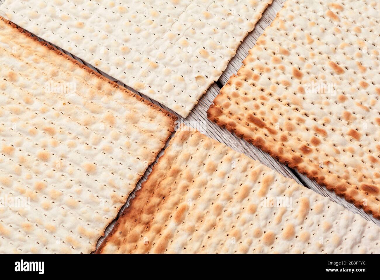 matzo flatbread for Jewish high holiday celebrations on the table Stock