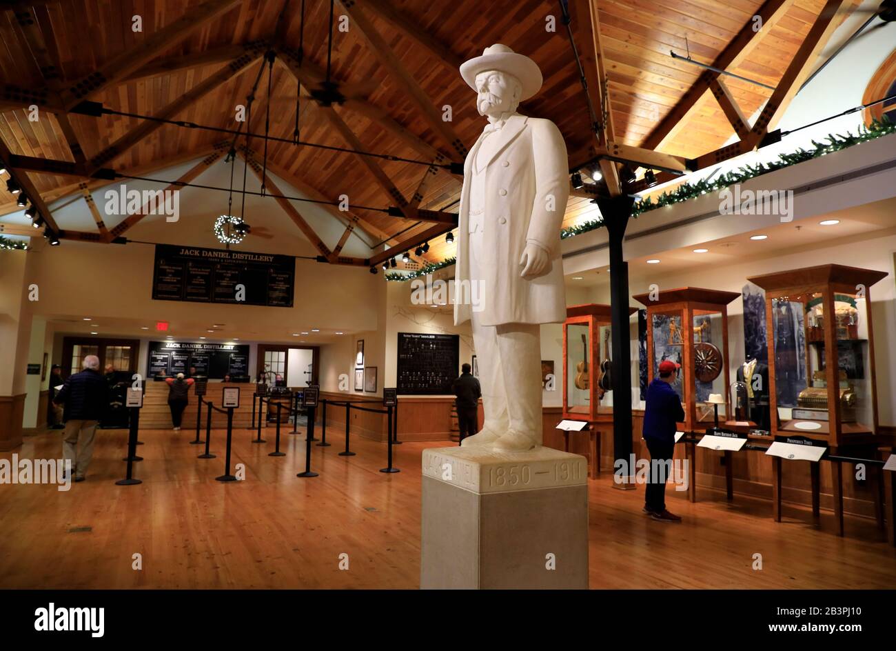 Jack Daniel's statue inside of the visitor center of Jack Daniel's Distillery.Lynchburg.Tennessee.USA Stock Photo