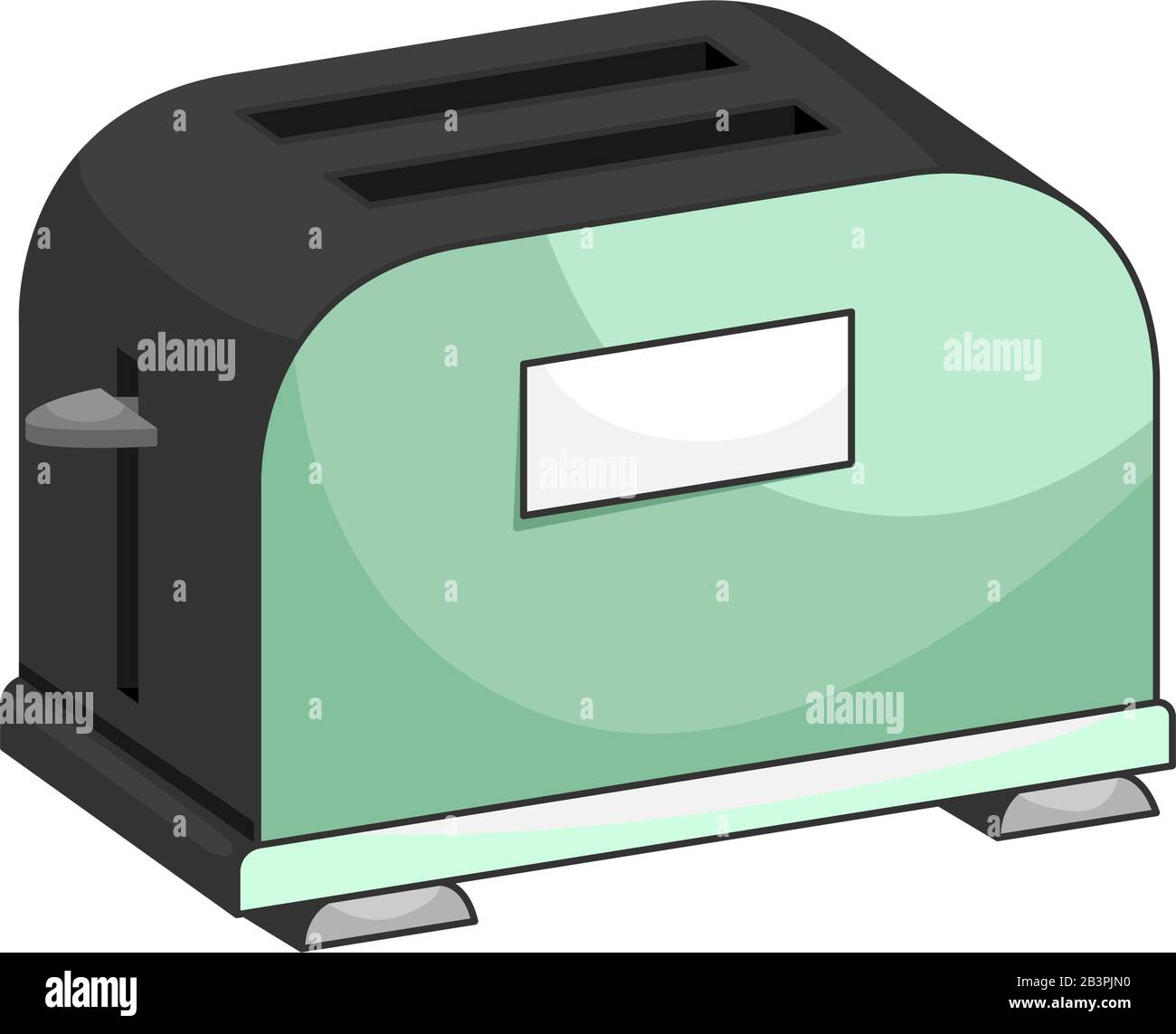 Vector toaster in isometry with an outline. Isolated illustration. Stock Vector