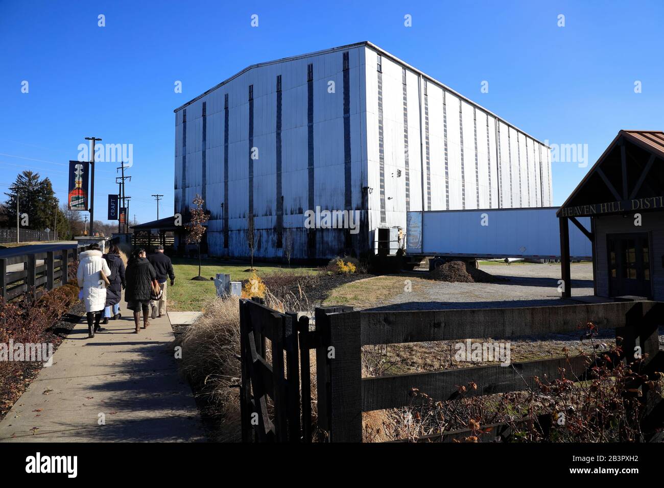 Exterior view of the rickhouse/rackhouse of Heaven Hill Distillery