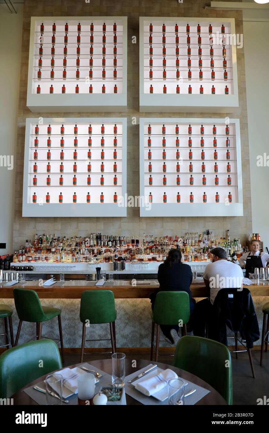 The interior view with the Bourbon Bar in the Bottle & Bond Kitchen and