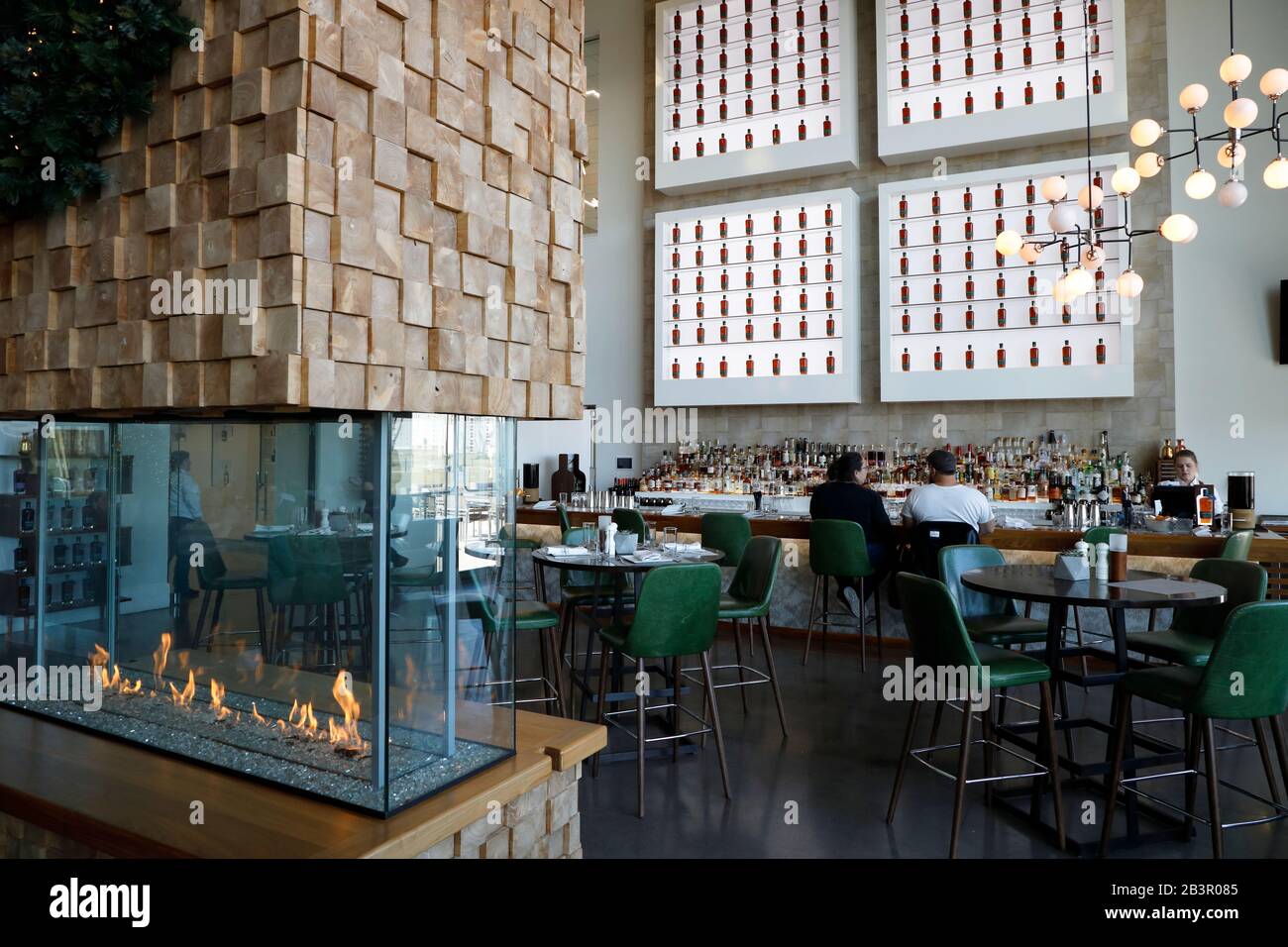 The interior view with the Bourbon Bar in the Bottle & Bond Kitchen and