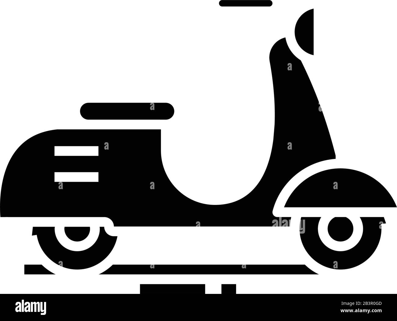 Scooter black icon, concept illustration, vector flat symbol, glyph ...