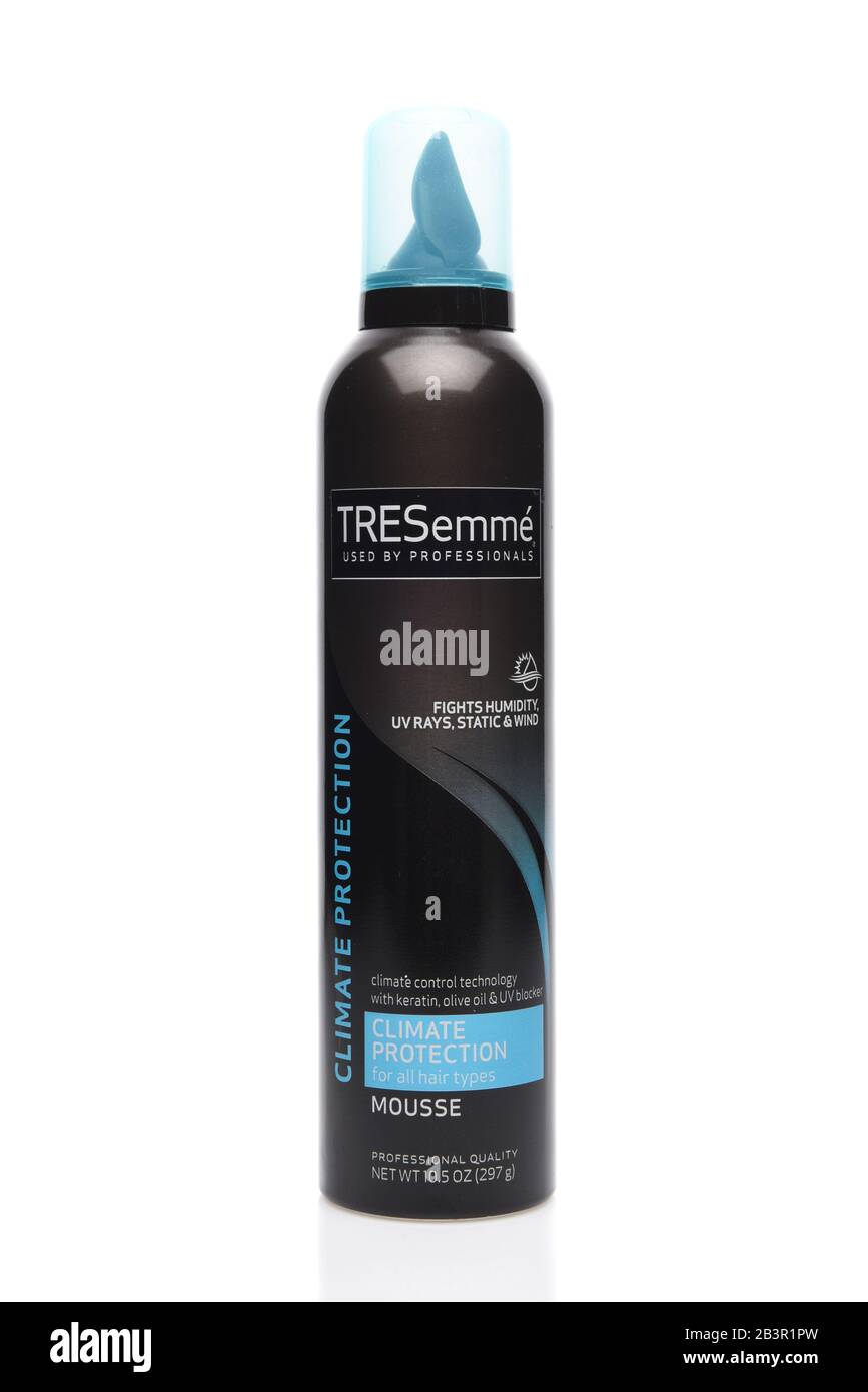 IRVINE, CALIFORNIA - AUGUST 20, 2019: A can of TRESemme Climate Protection Mousse. Stock Photo