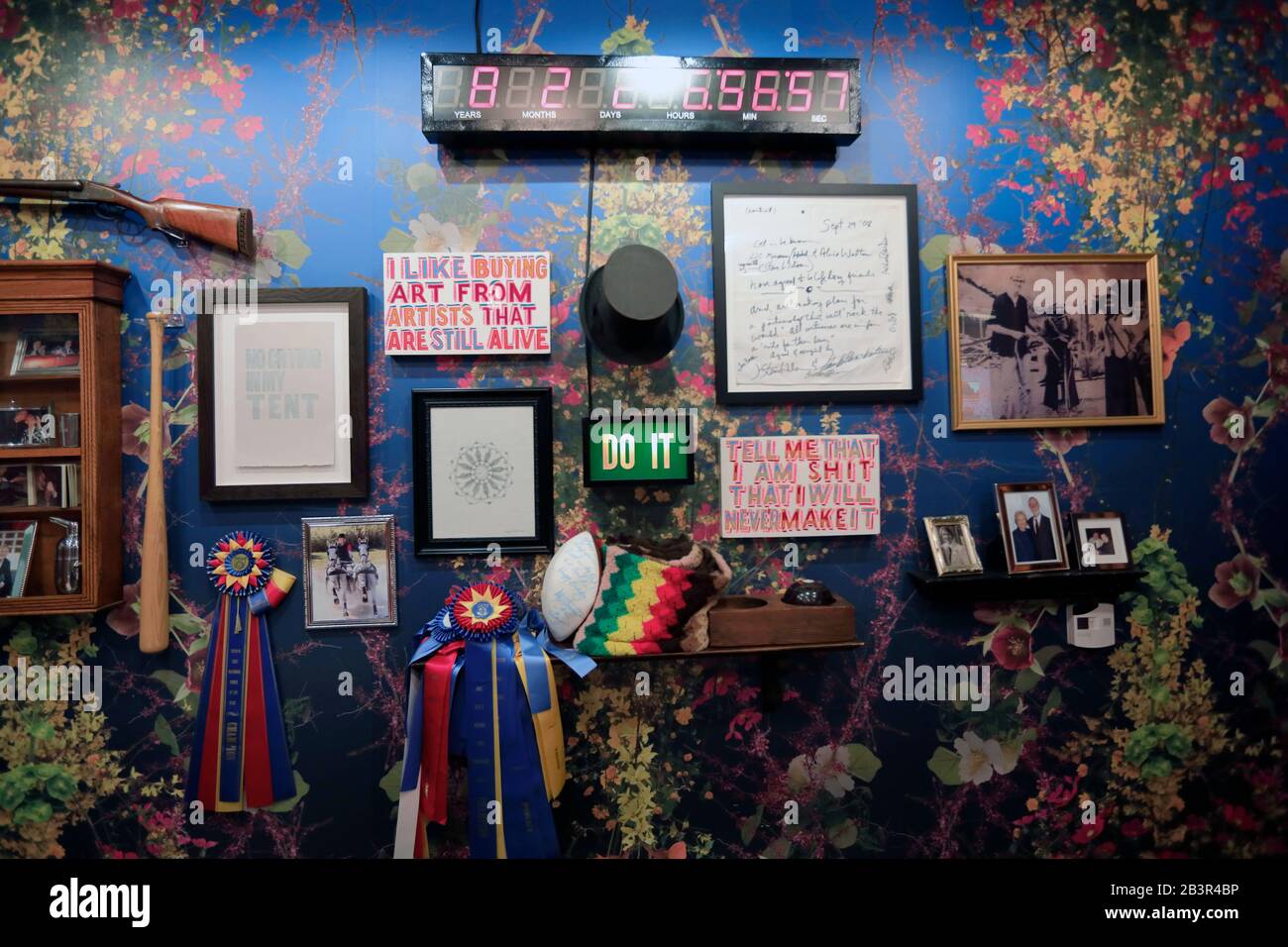 Interior view of Proof on Main the restaurant decorated with contemporary art works in 21C Museum Hotel.Louisville.Kentucky.USA Stock Photo