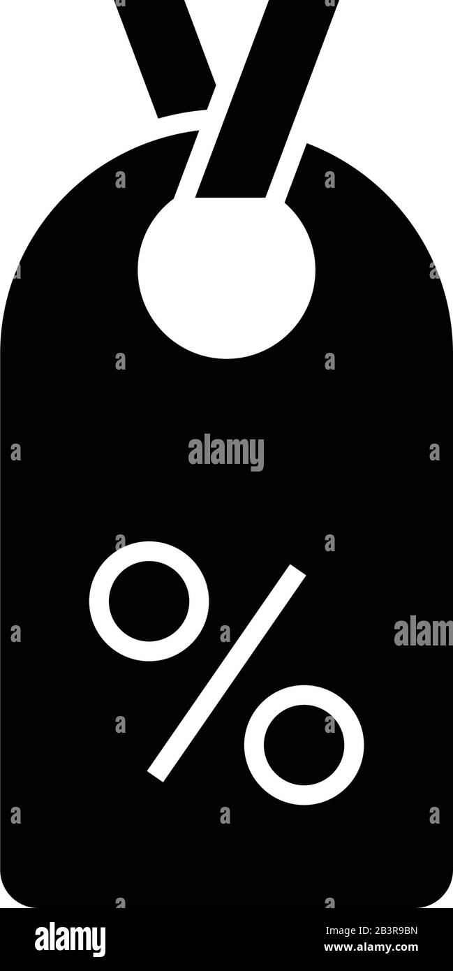 Sale sign black icon, concept illustration, vector flat symbol, glyph sign. Stock Vector