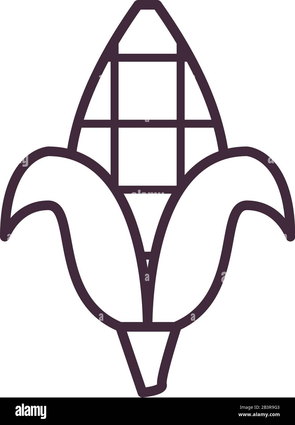 Corn line style icon design, Food vegetable agriculture green plant ...