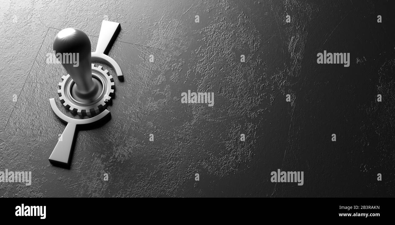 On off switch. Retro electric control switch against old industrial ...