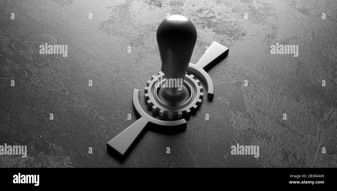 On off switch. Retro electric control switch against old industrial ...