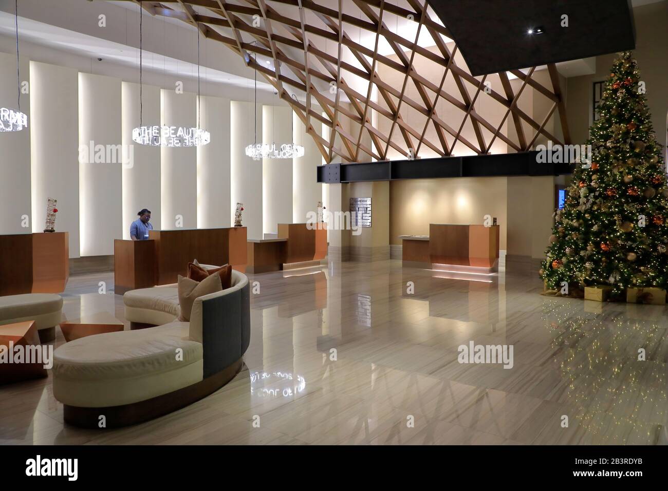 The lobby of Omni Louisville Hotel.Louisville.Kentucky.USA Stock Photo