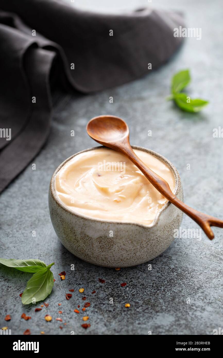 Homemade creamy sweet chili sauce in a ceramic bowl Stock Photo - Alamy