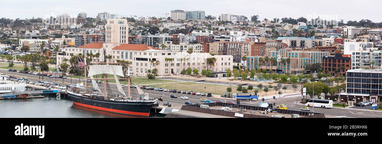 Aerial view san diego downtown hi-res stock photography and images - Alamy