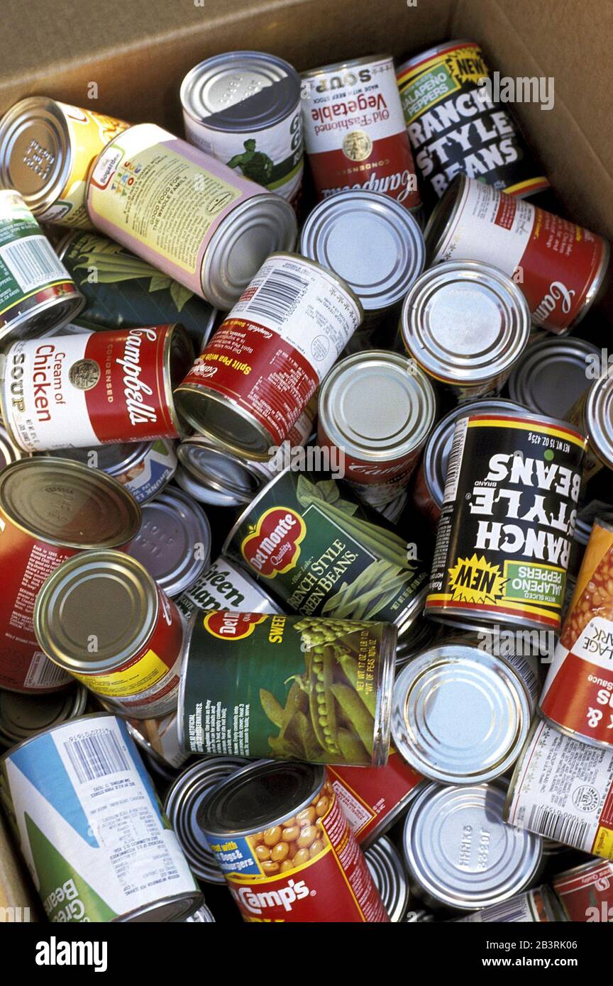 Canned goods collected during United Way food drive. ©Bob Daemmrich