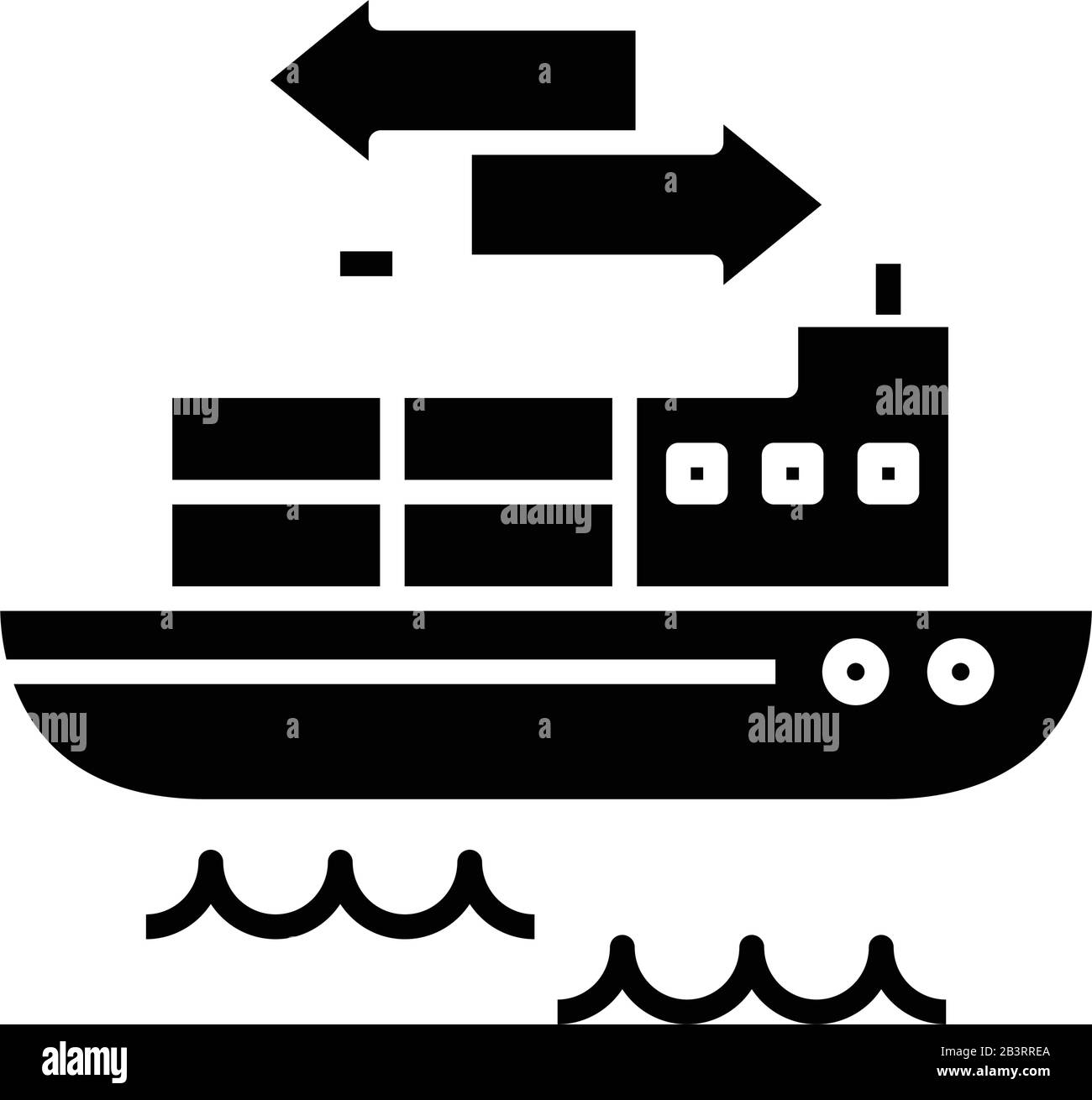 Tanker transportation black icon, concept illustration, vector flat symbol, glyph sign. Stock Vector