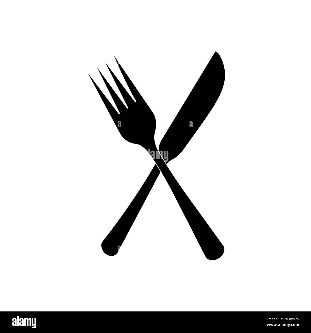 Vector cutlery set. Fork, knife. Flat style. Stock Vector