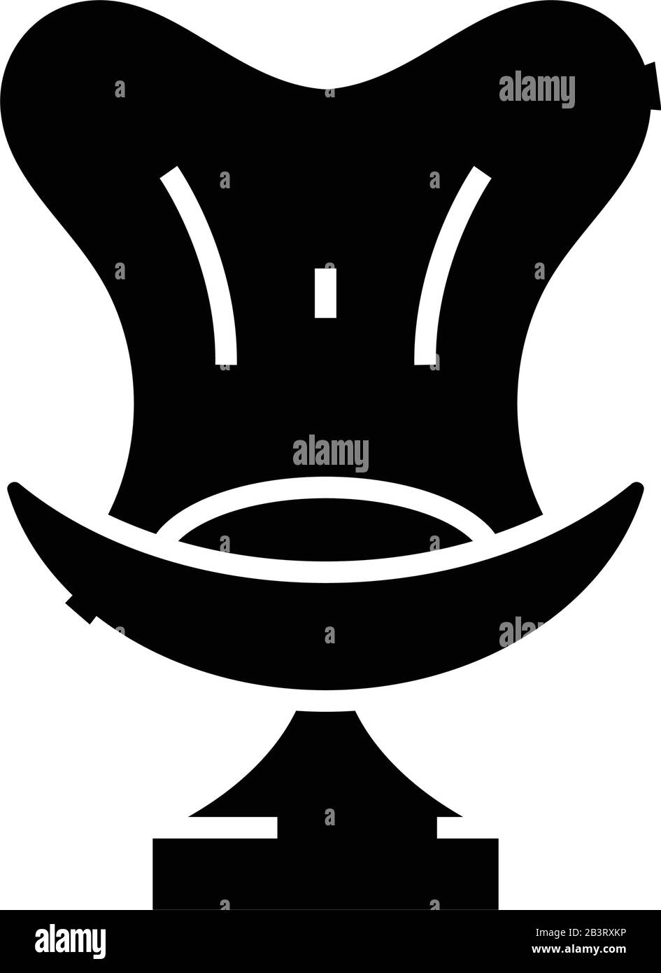 Stylish chair black icon, concept illustration, vector flat symbol ...