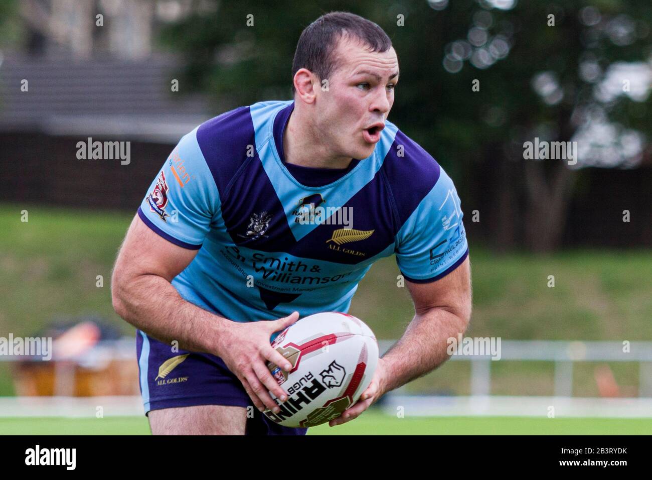 Steve Parry of the All Golds in action against the South Wales Ironmen. Stock Photo