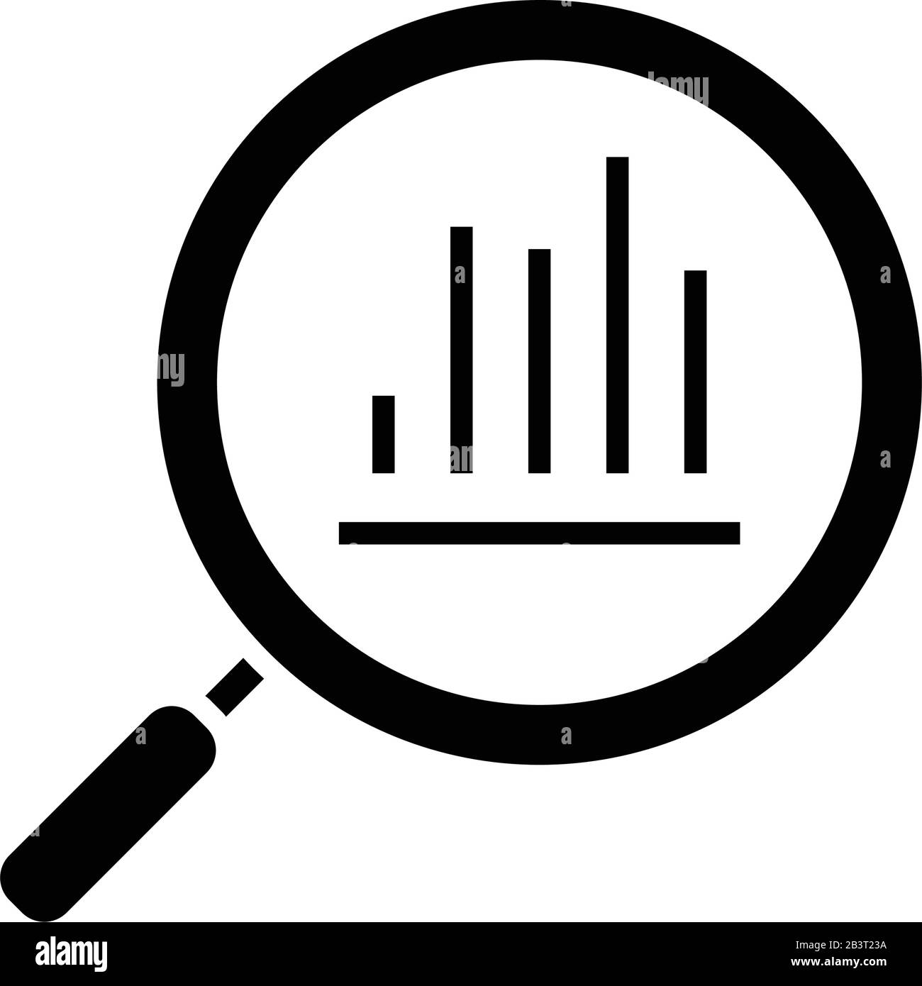 Searching charts black icon, concept illustration, vector flat symbol ...