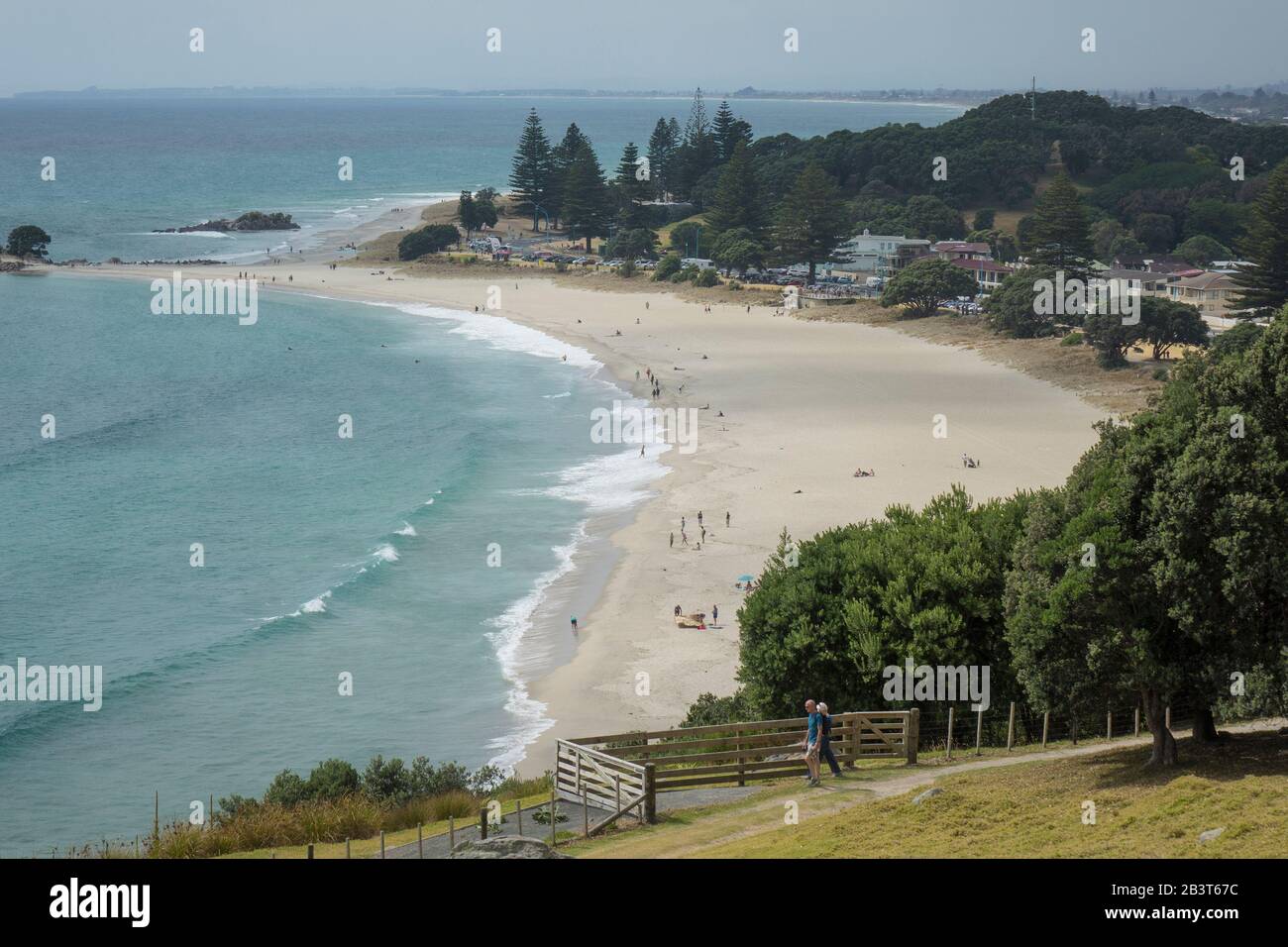 New Zealand, North Island, Tauranga, beach from Mount Maunganui Stock