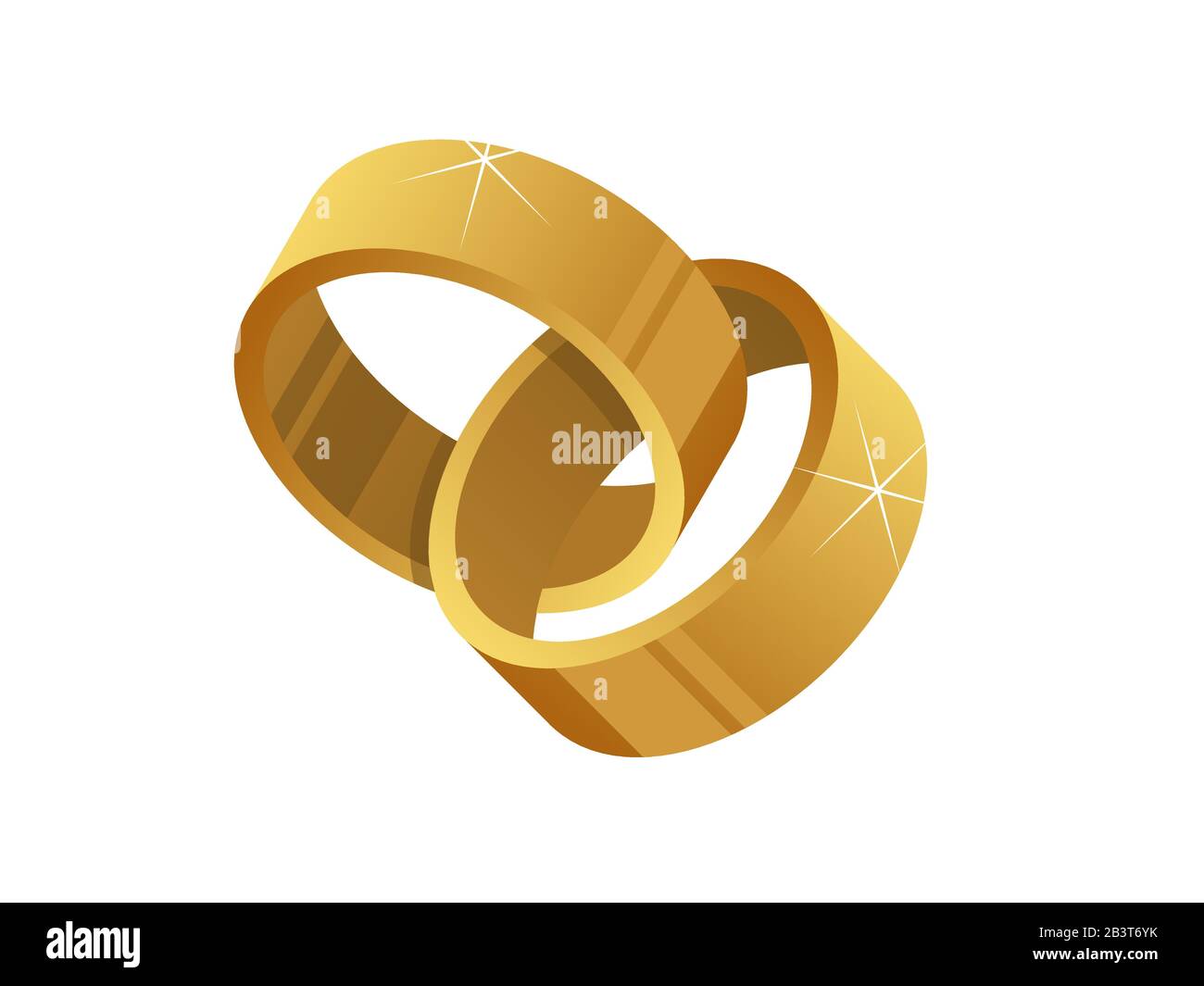 Interlocking Gold Wedding Rings Flat Design Stock Vector (Royalty Free)  1330631528 | Shutterstock