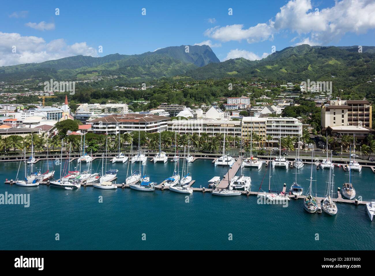 French Polynesia, Society Islands, Tahiti, Papeete waterfront Stock Photo