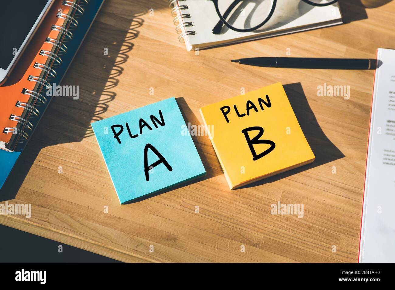 Business plan and direction to success concepts idea Stock Photo