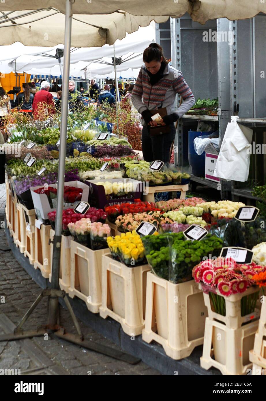 Brugge Belgium, Flower Market Stock Photo Alamy