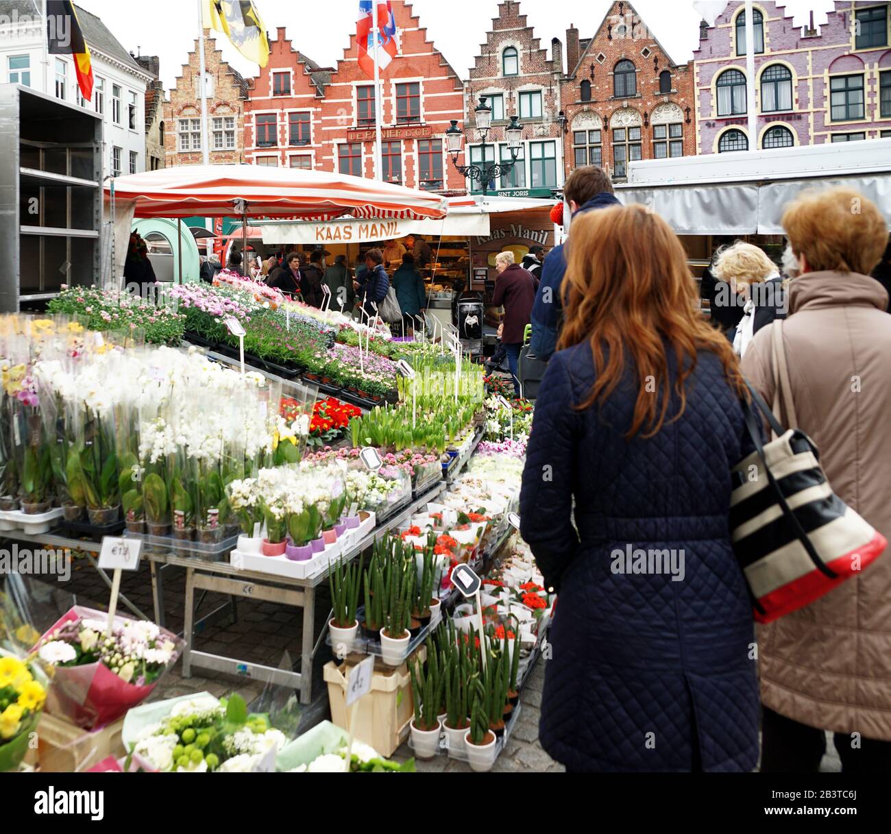 Brugge Belgium, Flower Market Stock Photo Alamy