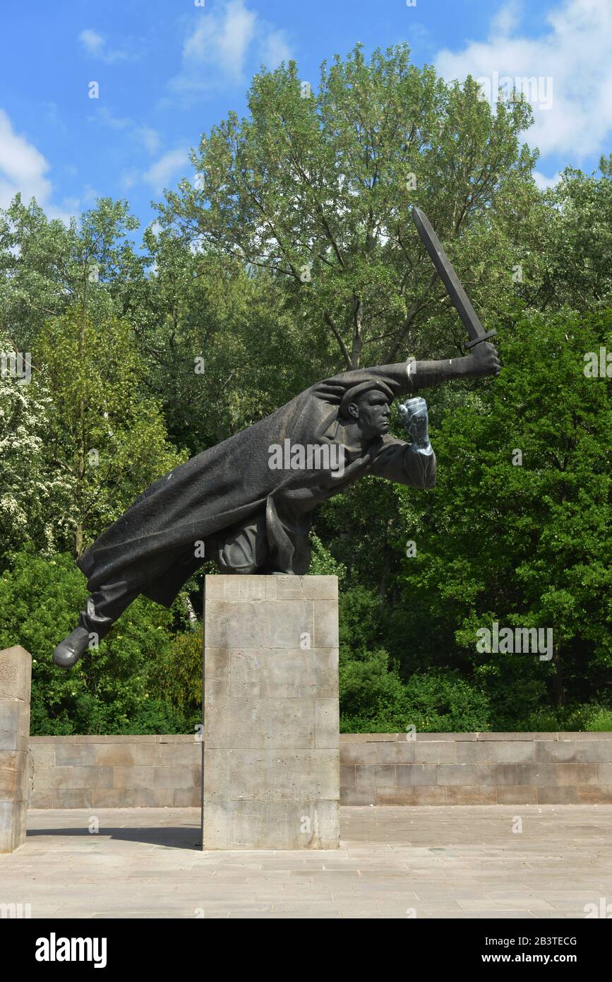 Denkmal der Spanienkaempfer, Volkspark am Friedrichshain, Berlin, Deutschland / Spanienkämpfer Stock Photo