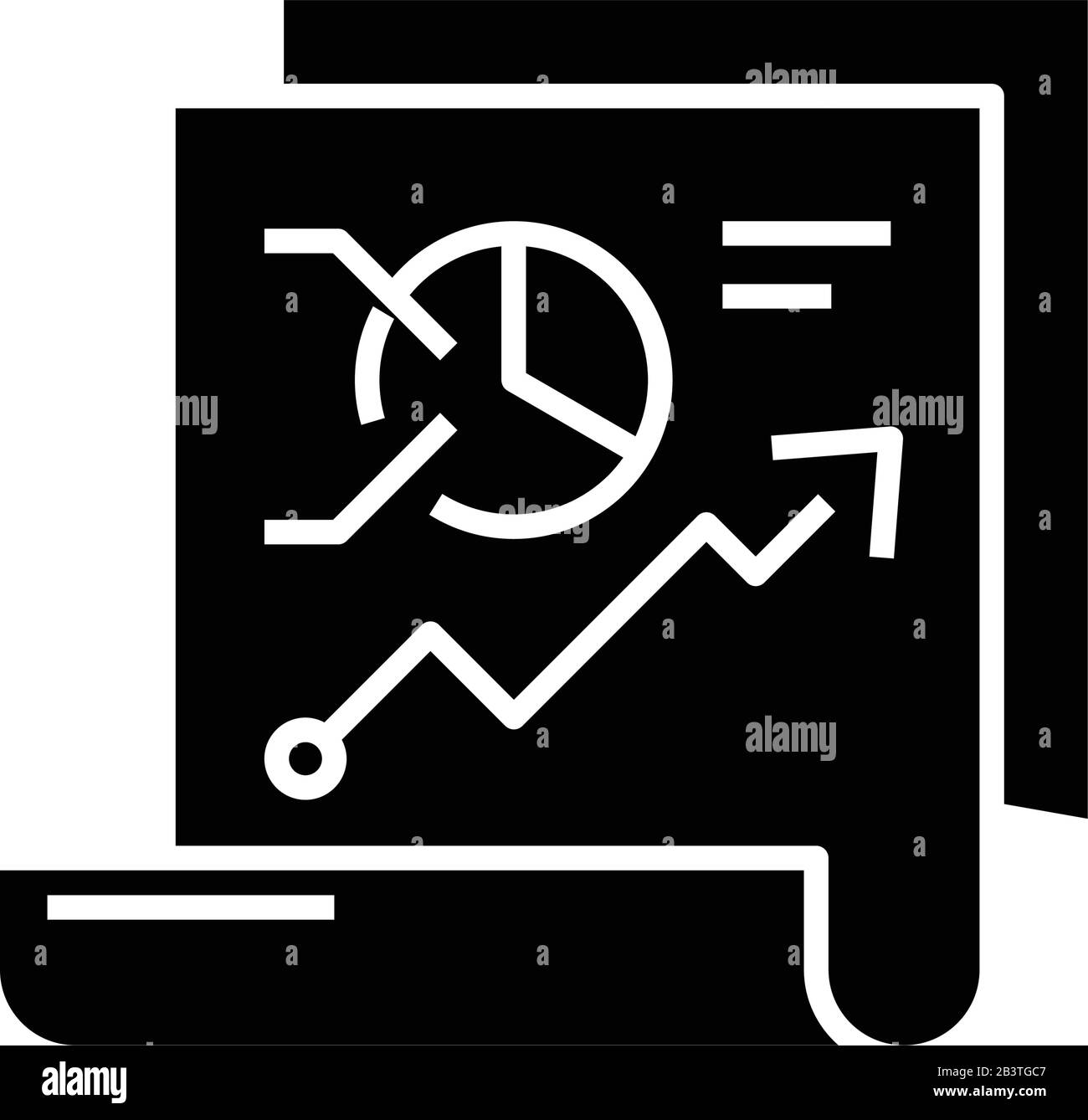 Report prospects black icon, concept illustration, vector flat symbol, glyph sign. Stock Vector