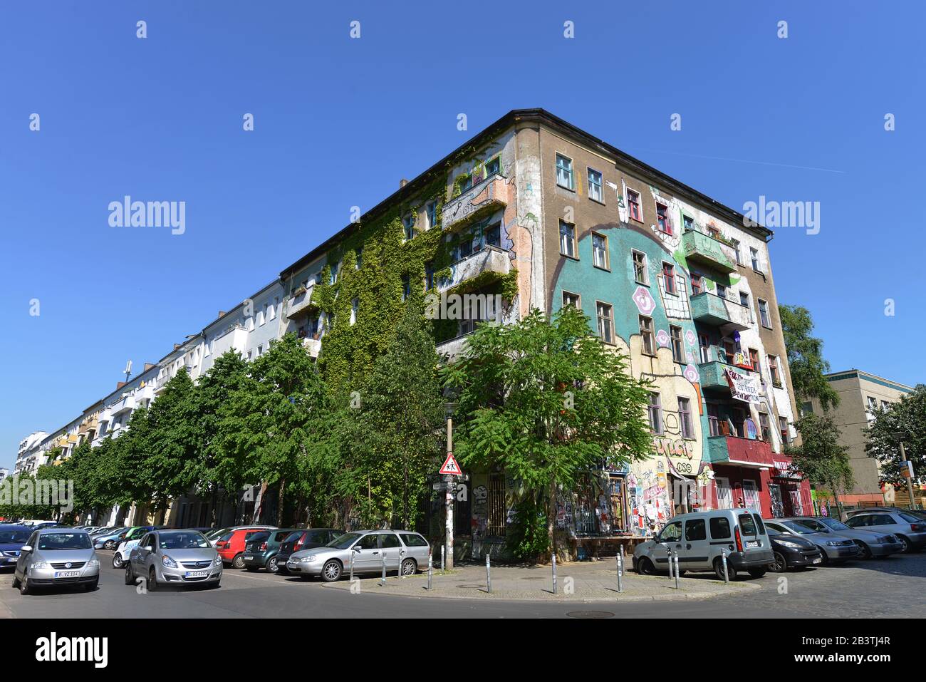 Wohnprojekt, Rigaer Strasse, Liebigstrasse, Friedrichshain, Berlin Deutschland Stock Photo