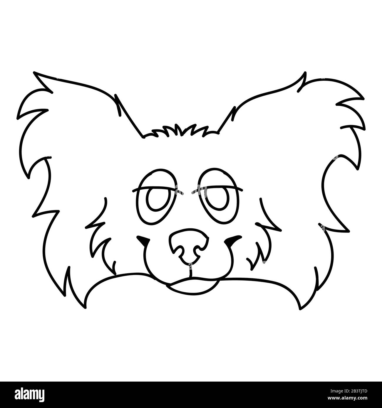 Cute cartoon papillon dog face monochrome lineart vector clipart. Pedigree  kennel puppy breed for dog lovers. Purebred domestic puppy for pet parlor  Stock Vector Image & Art - Alamy
