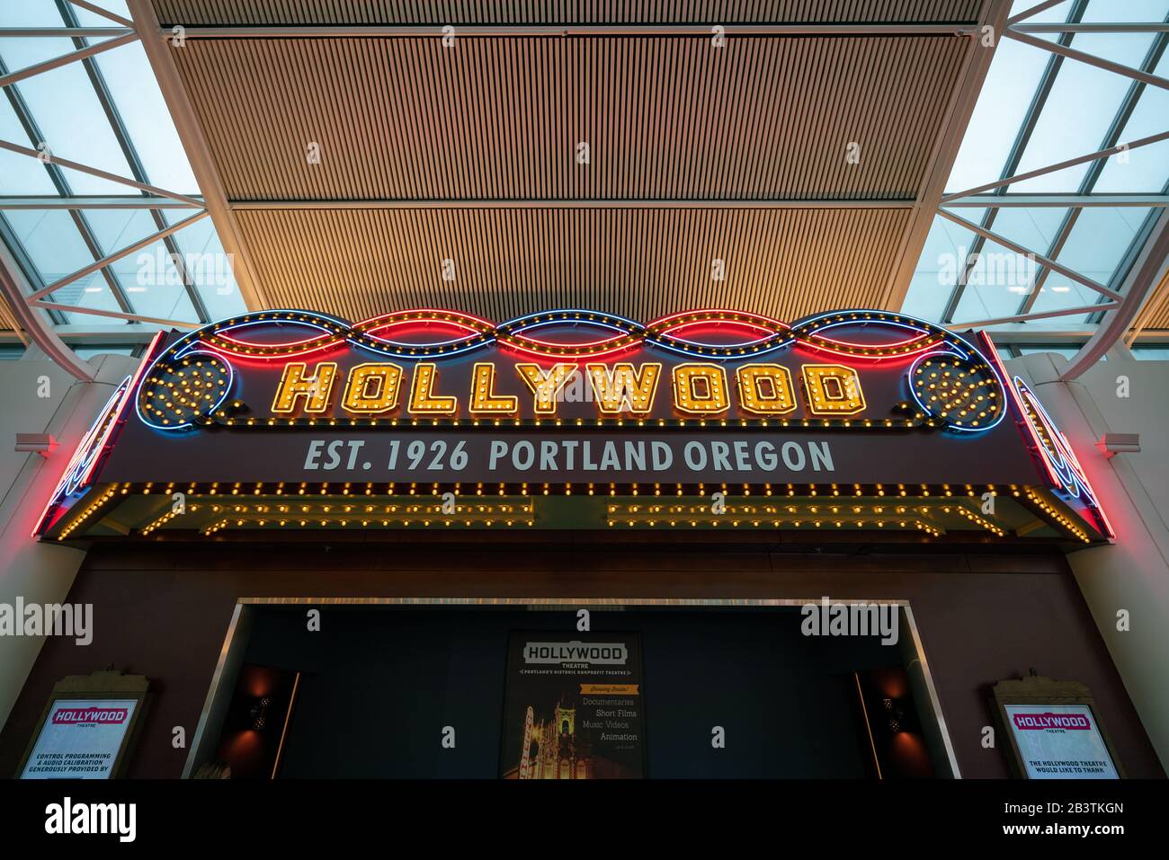 Hollywood Theatre in Portland Airport Terminal C Portland Stock Photo