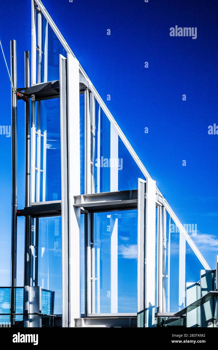 An abstract image at the apex of The Shard in London. Stock Photo