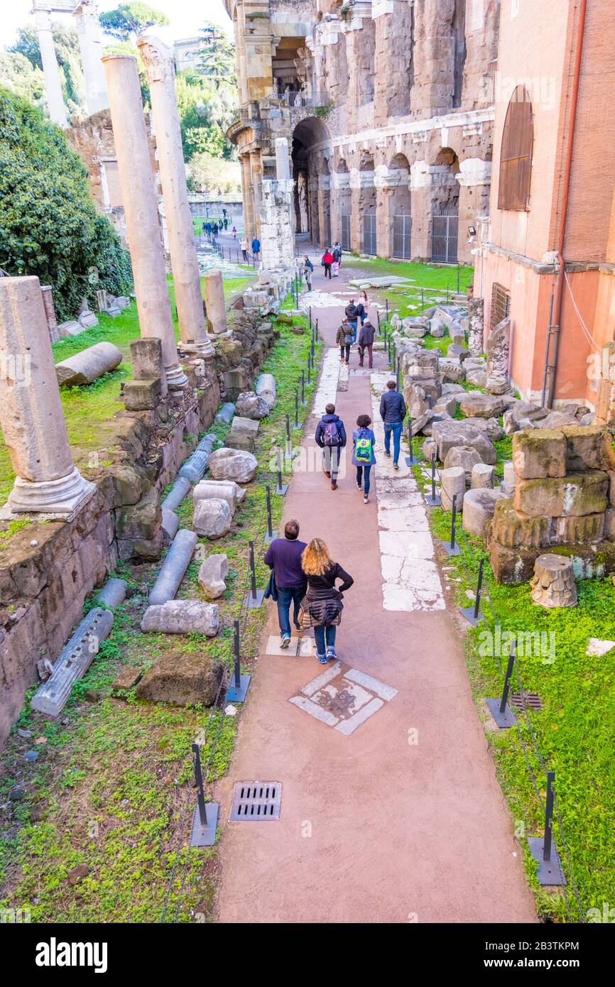 Templi di Apollo Sosiano e di Bellona, Portico d'Ottavia, Rome, Italy Stock Photo