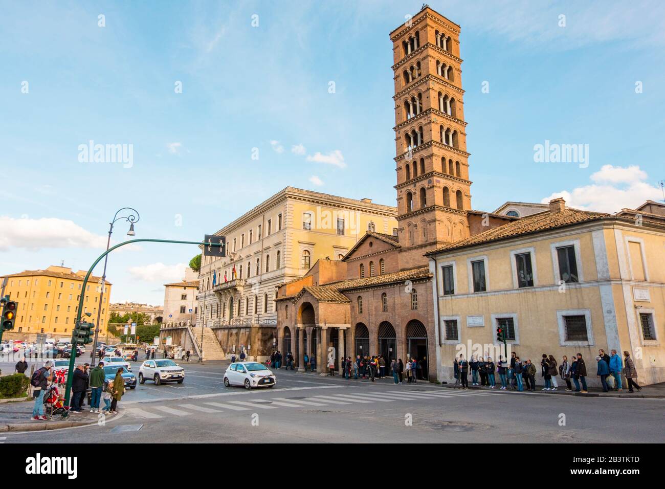 Santa Maria in Cosmedin church, Piazza Bocca della Verita, Rome, ItalyRome, Italy Stock Photo