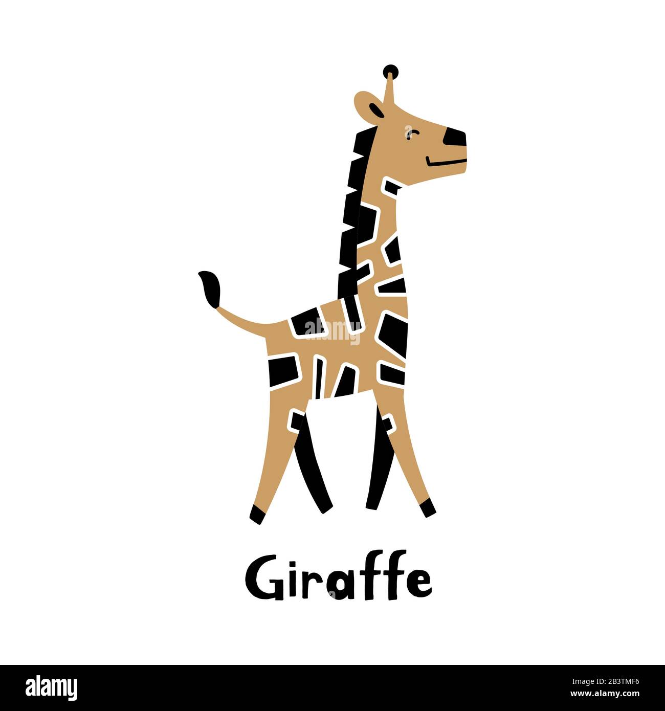 Cute cartoon giraffe in simple scandinavian style. Flat vector illustration  Stock Vector Image & Art - Alamy