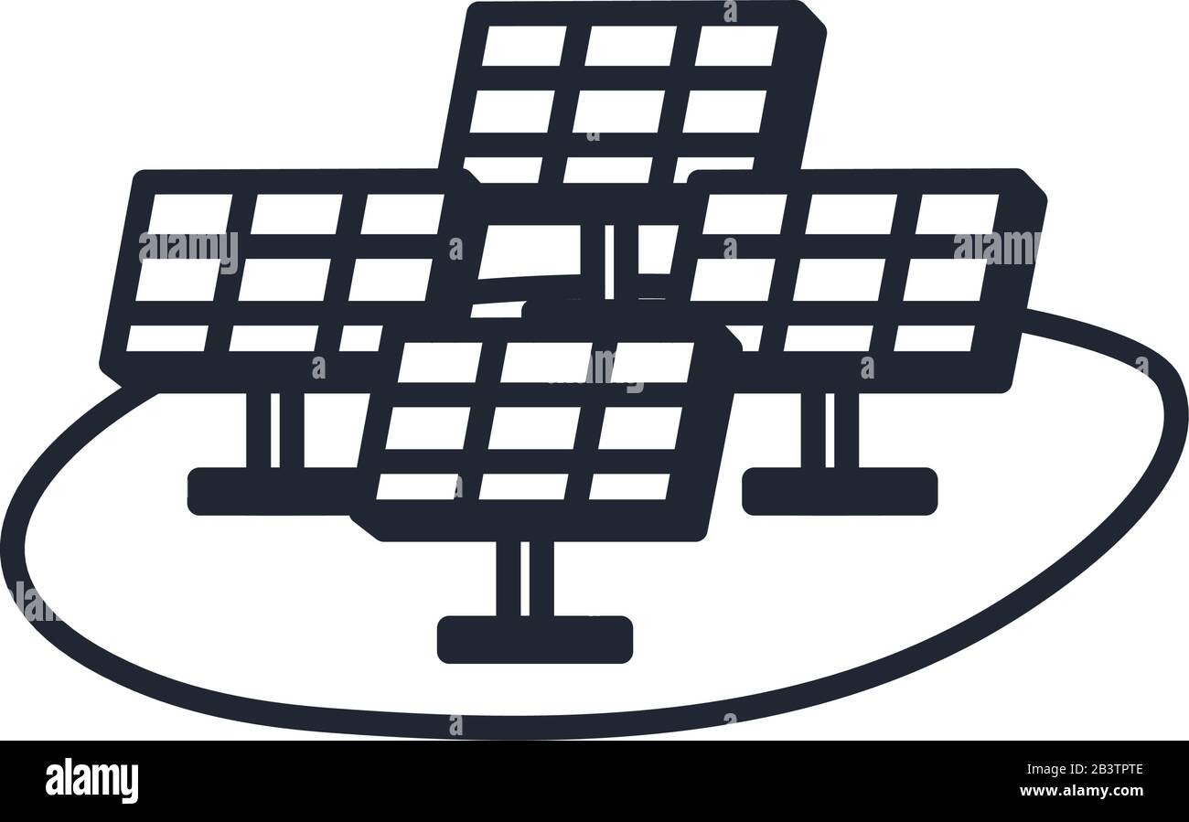 Solar energy panels with power line Stock Vector Images - Alamy