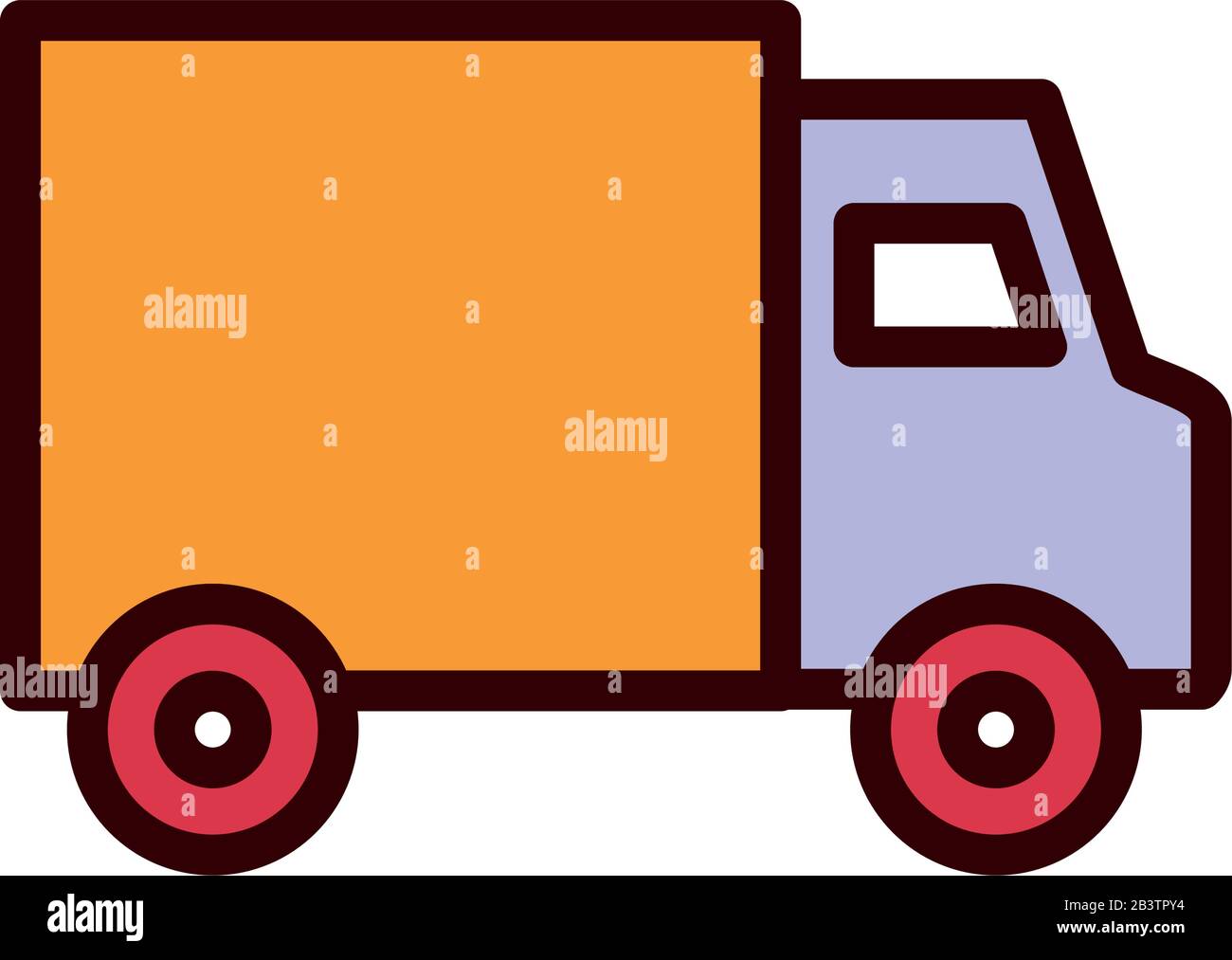 Isolated delivery truck line and fill style icon vector design Stock ...