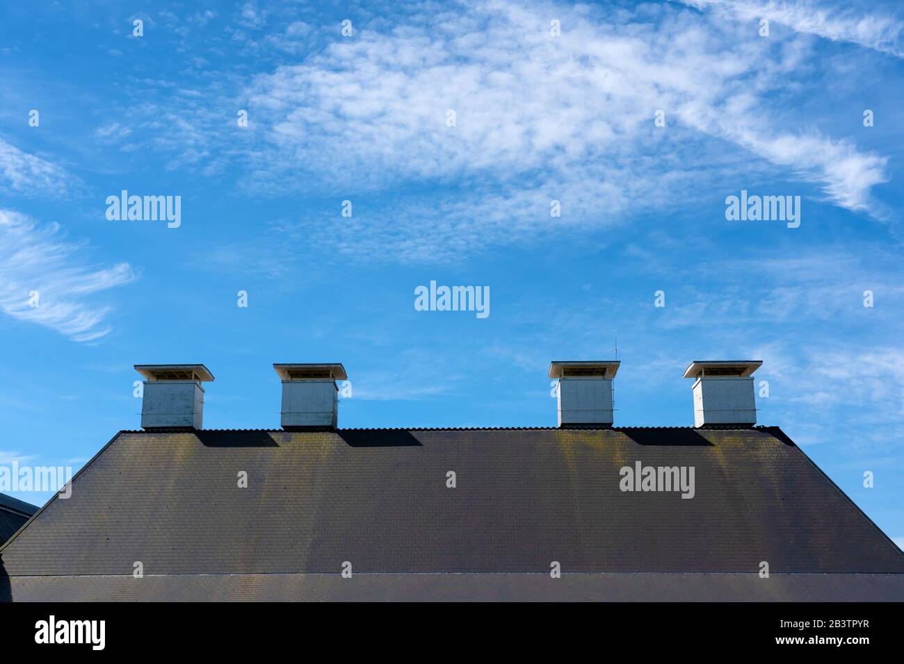 Roof of the Snape Maltings Concert Hall, Snape, Near Aldeburgh, Suffolk. UK Stock Photo