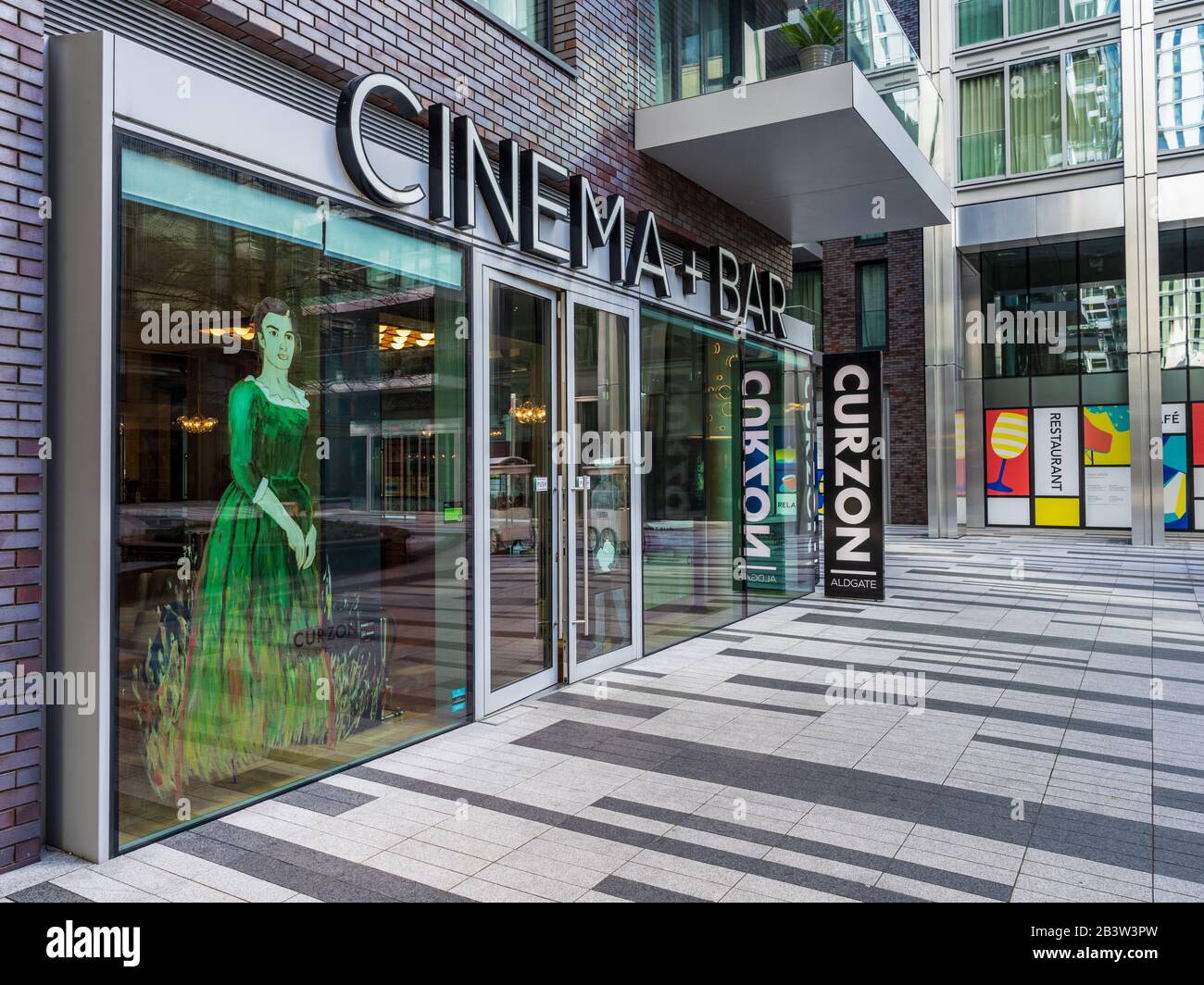 Curzon Cinema Aldgate - The new Curzon cinema on the Goodman's Fields development in East London Stock Photo